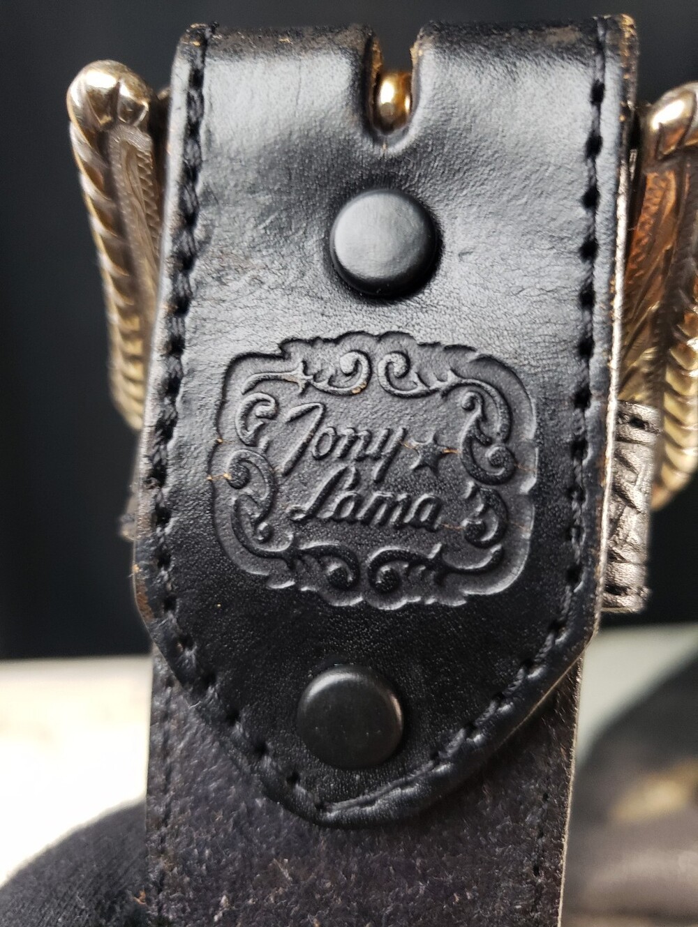 Tony Lama Cowboy Style Leather Belt style 77303 in Black - size 40 - Picture 9 of 16